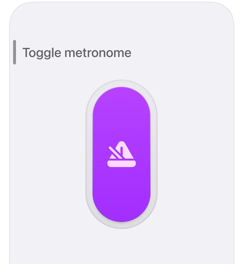 iPhone Action button icon for controlling Subdivide metronome
