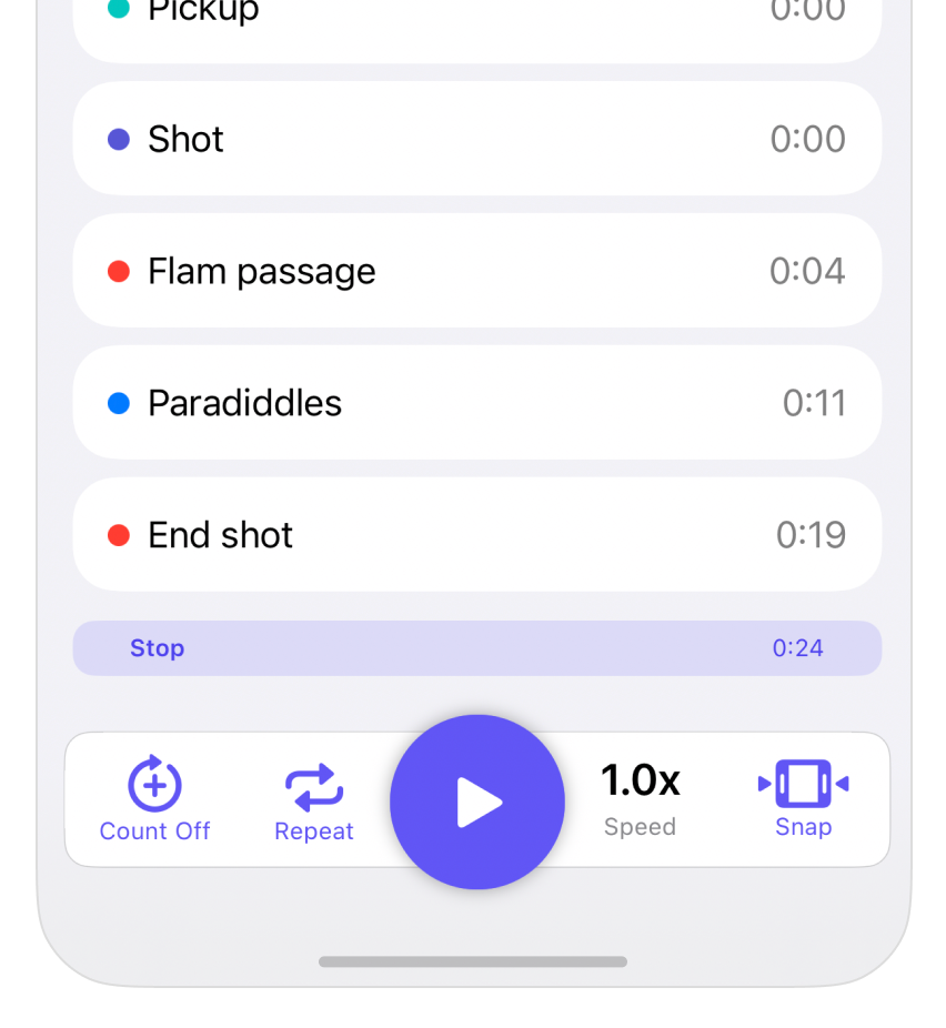 Cue points and looping interface illustration