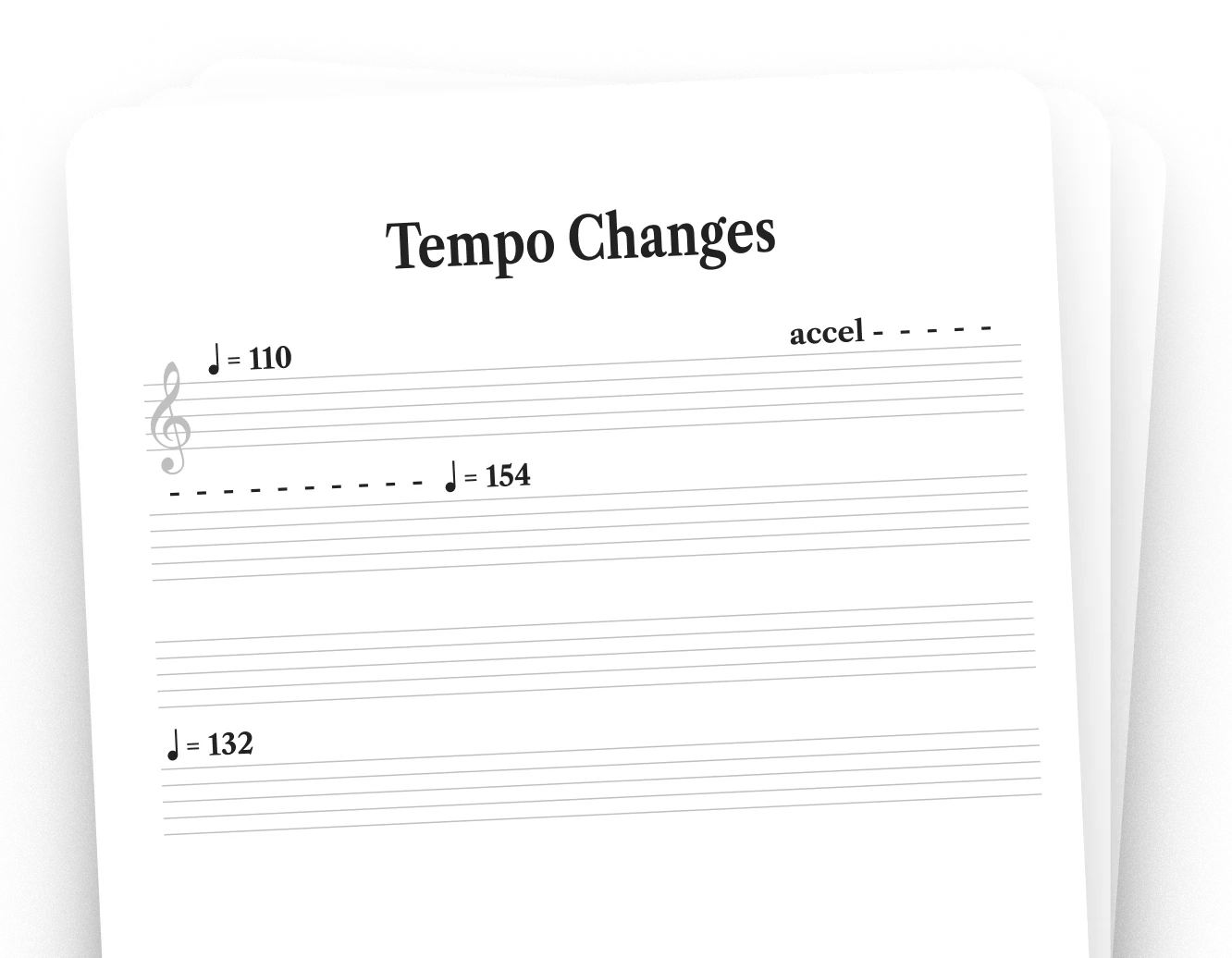 Sheet music showing an accelerando and immediate tempo change