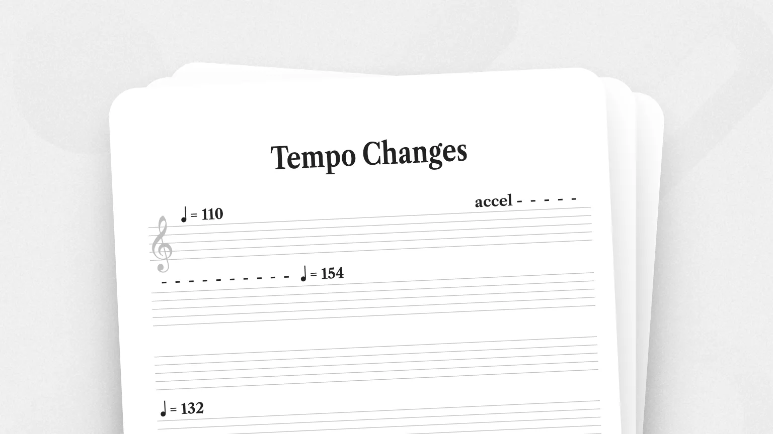 An illustration of sheet music showing a BPM of 120 with an accelerando