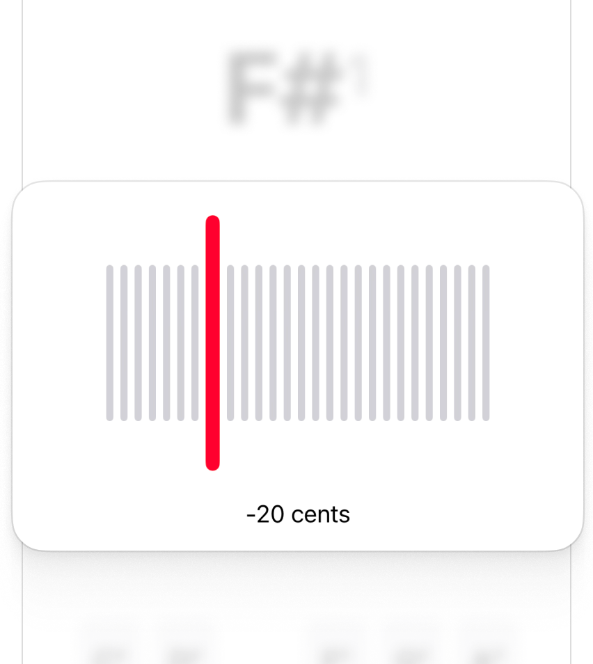 Tuner interface showing clear intonation feedback